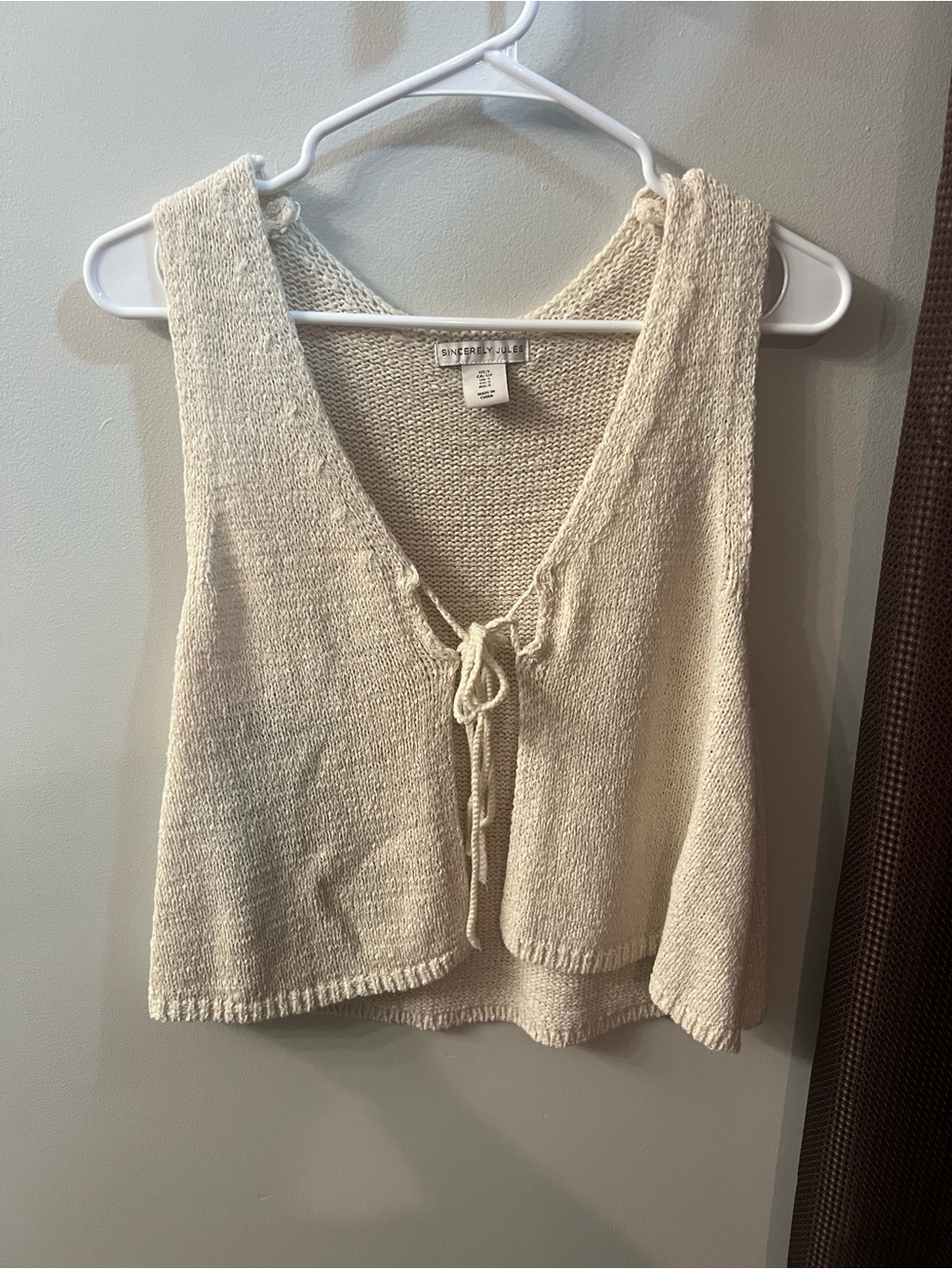 Sincerely Jules Cream Knit Tie-Front Camisole